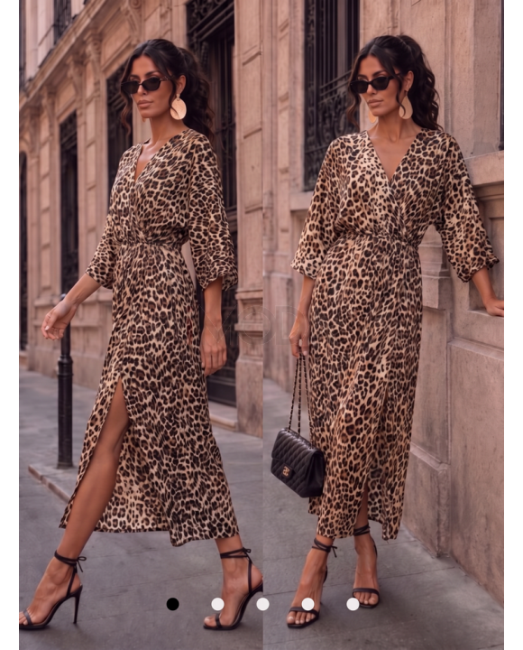 Hnedé šaty s leopadrím vzorom-329874-20