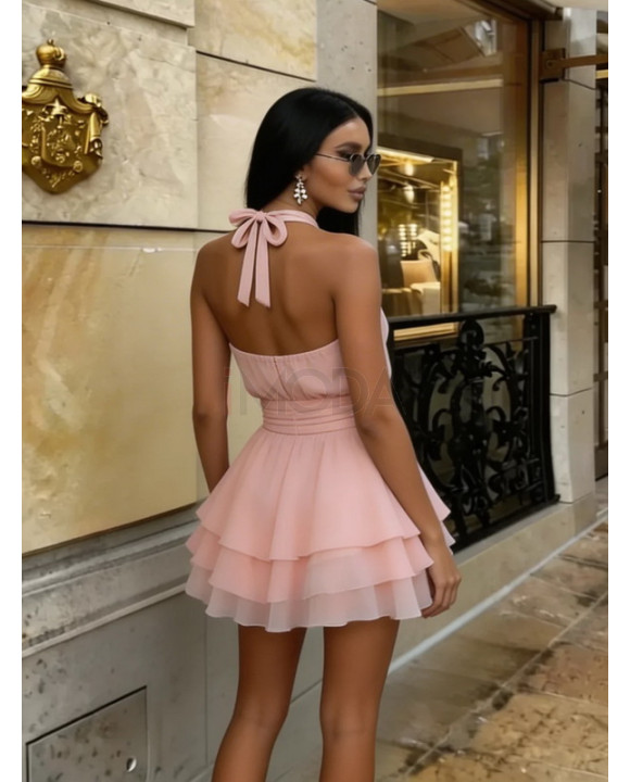 Ružové mini šaty s kraťasami-327131-20