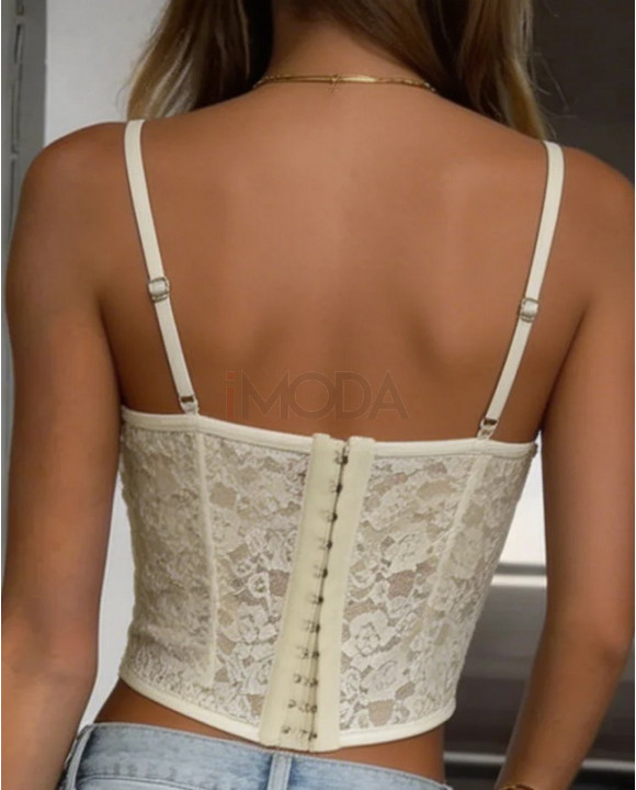 Béžový čipkovaný korzet-327122-20