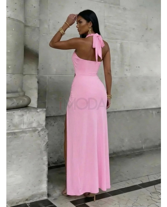 Ružové dlhé šaty na viazanie-327103-20