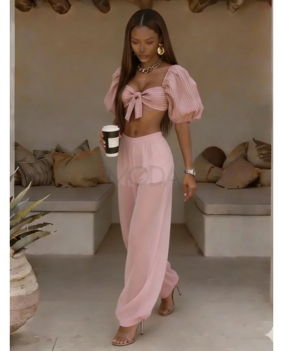 Ružové nohavice podšité kraťasami-327242-20