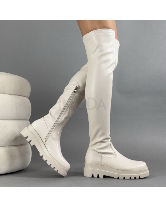 Béžové vysoké čižmy-323291-20