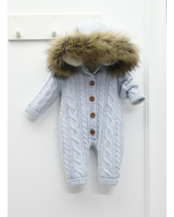 Detský modrý overal s pravou kožušinou-258393-20