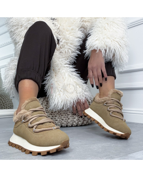 Svetlohnedé zateplené tenisky-323685-20
