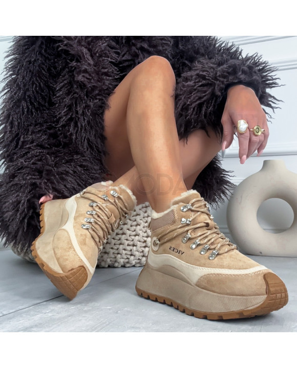 Svetlohnedé zateplené tenisky-324112-20