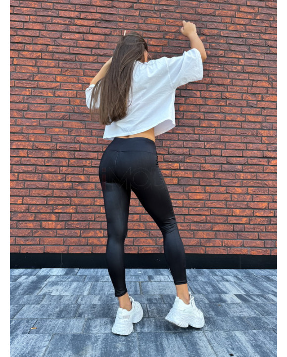 Čierne lesklé legíny-322374-20