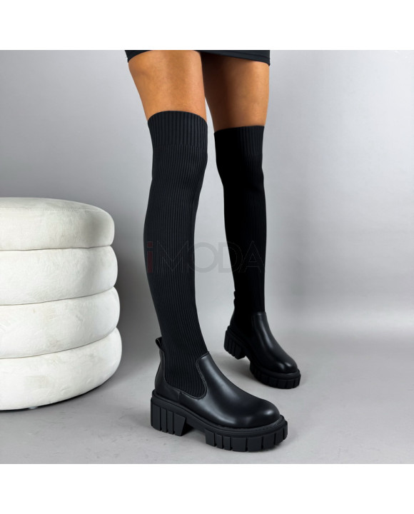 Čierne vysoké čižmy-322447-20