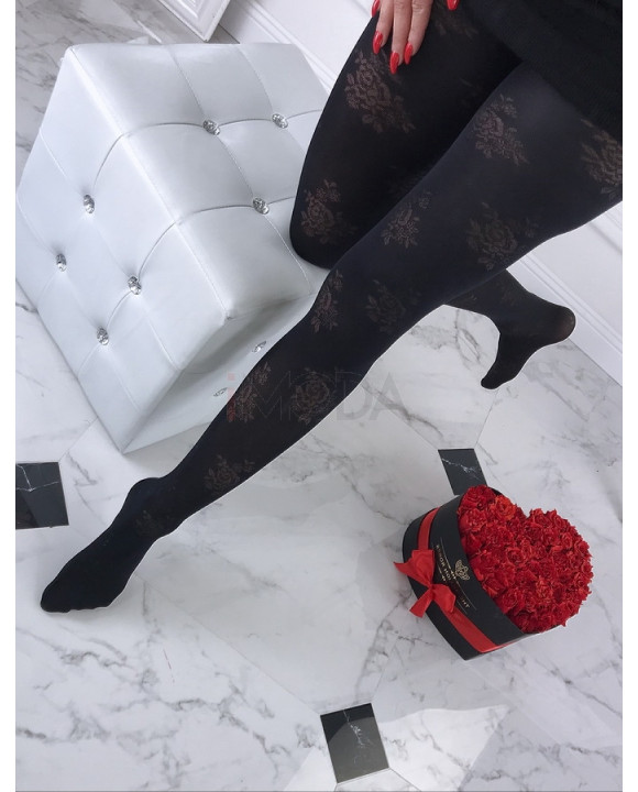 Dámske pančuchy vzor Ruže-182110-20