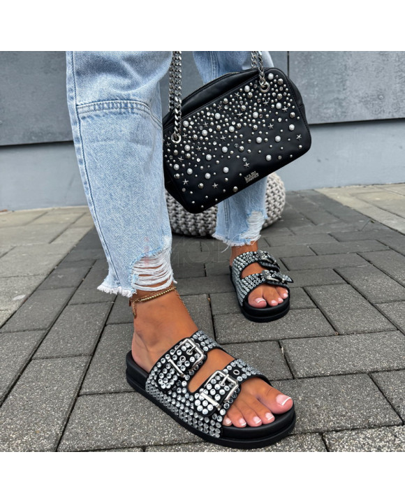 Čierne šľapky s kamienkami-320502-20