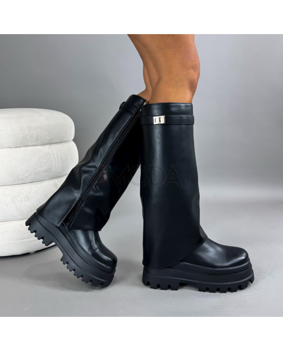 Čierne vysoké čižmy-321341-20