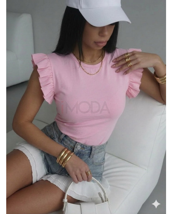Ružové tričko s volánom-326323-20