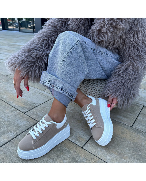 Svetlohnedé semišové tenisky-321681-20