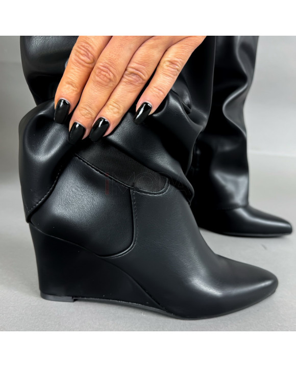 Čierne vysoké čižmy na platforme-323650-20