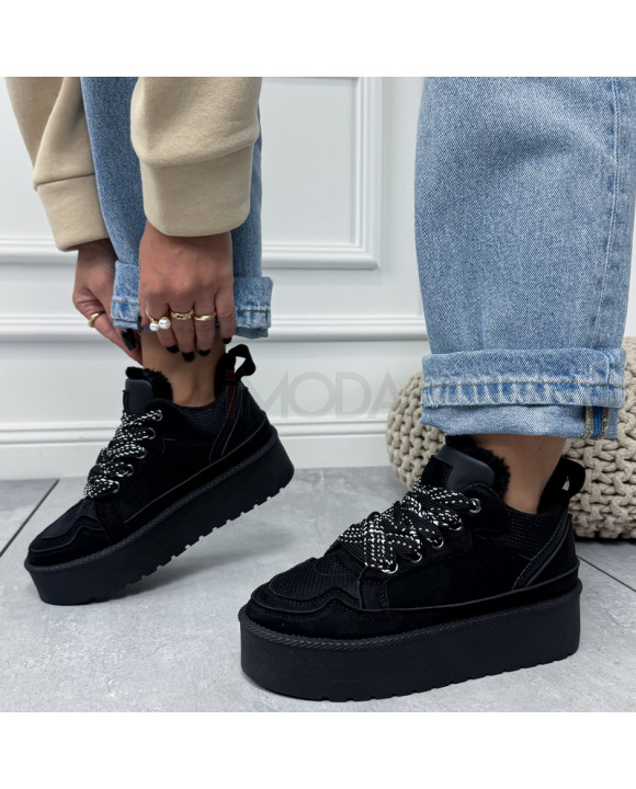 Čierne zateplené tenisky-323712-20