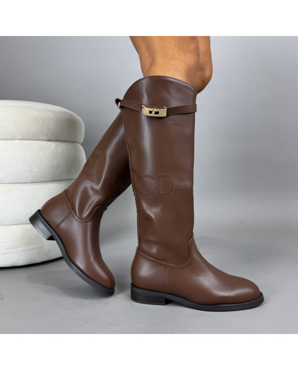 Hnedé vysoké čižmy-322533-20