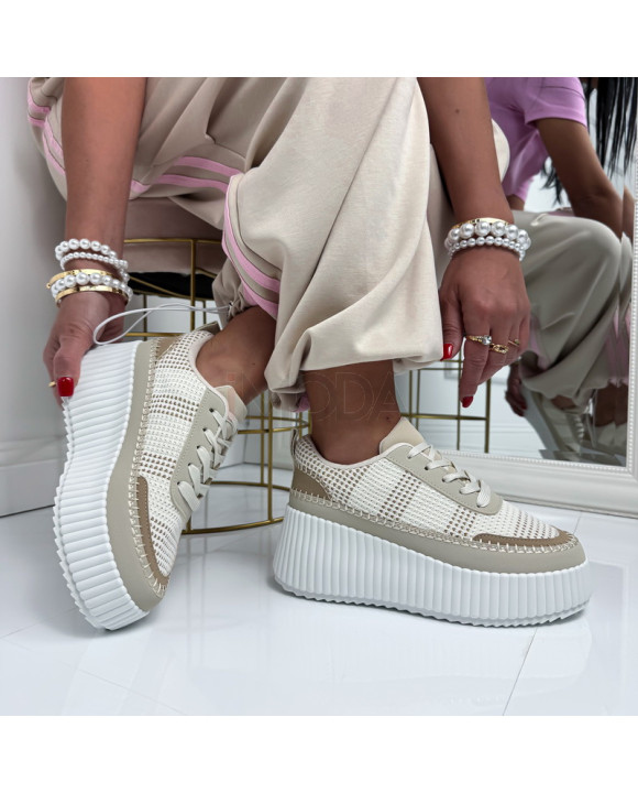 Béžové vzorované tenisky-326490-20