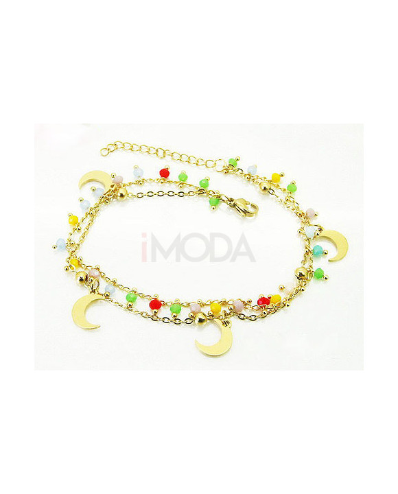 Dámsky oceľový náramok s príveskami-321852-20