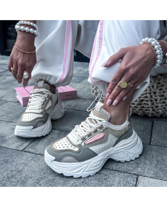 Béžovo-zelené tenisky-327510-20