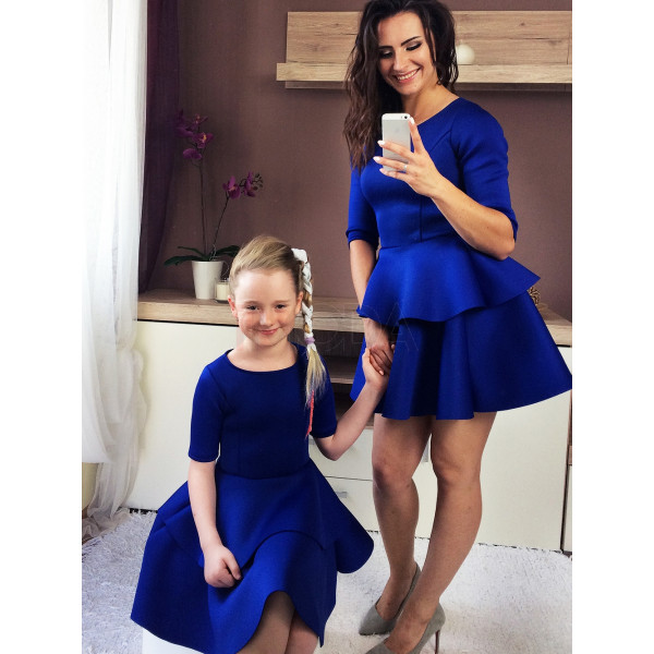 Modré spoločenské šaty mama a dcéra-164094-32
