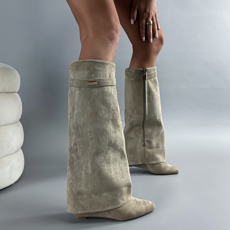 Svetlohnedé vysoké čižmy-309677-34