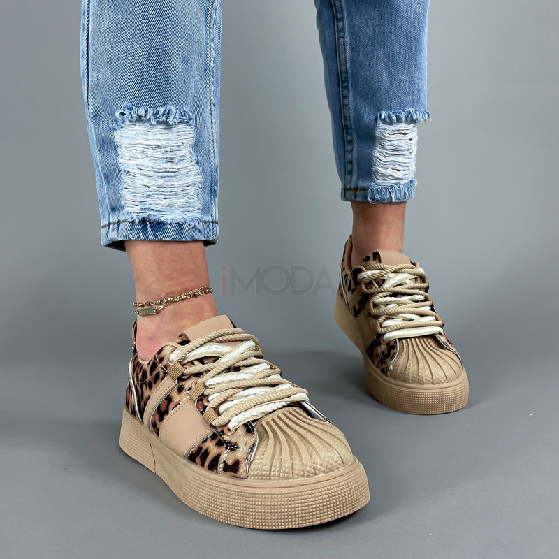 Hnedé tenisky s leopardím vzorom-315503-38