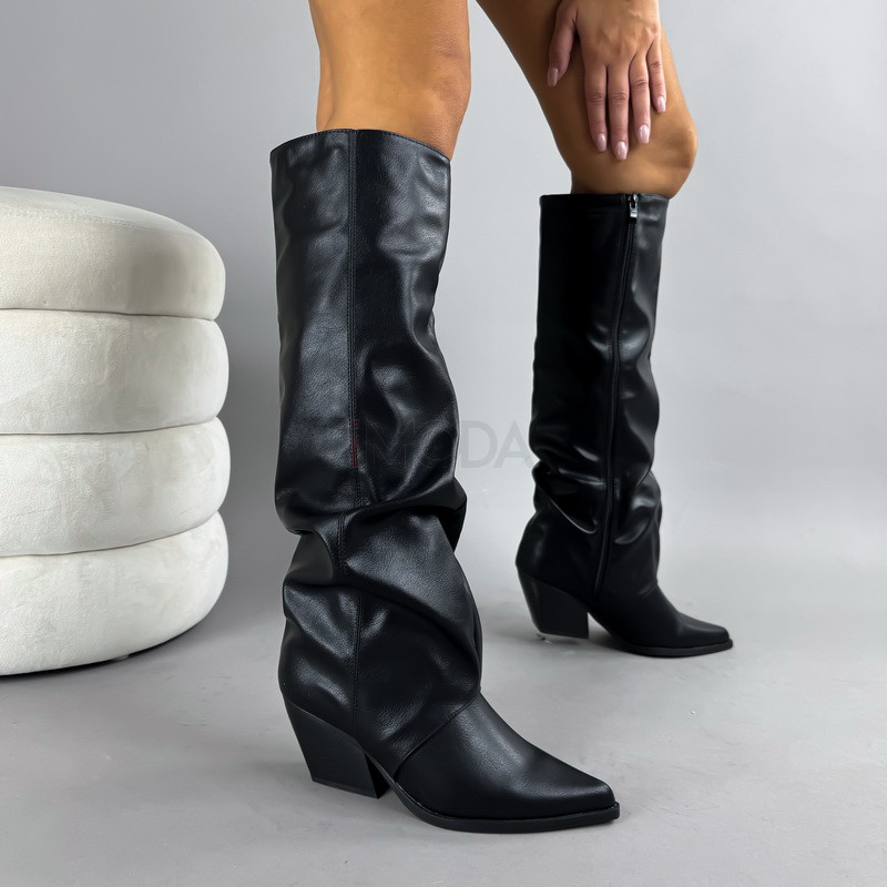 Ćierne vysoké čižmy-323010-327