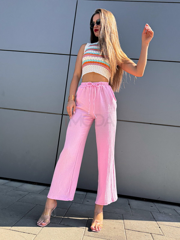 Ružové mušelínové nohavice-305784-315