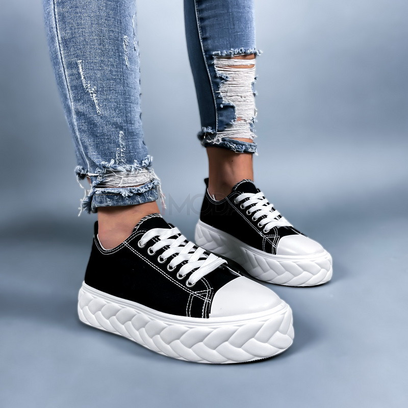 Čierne plátené tenisky-281053-33