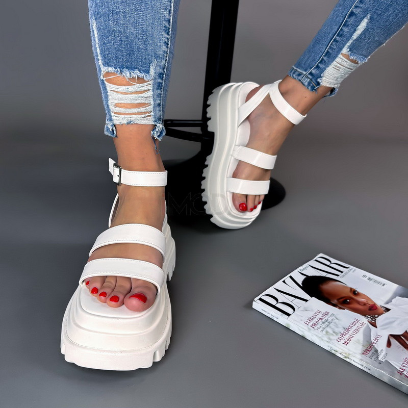 Biele sandále na platforme-301780-33