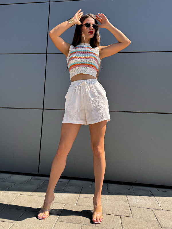 Biele mušelínové kraťasy-305781-34