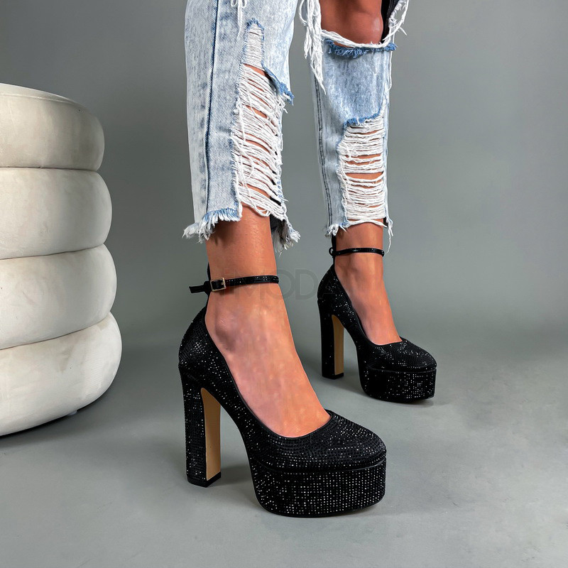 Čierne sandále s kamienkami-278540-34