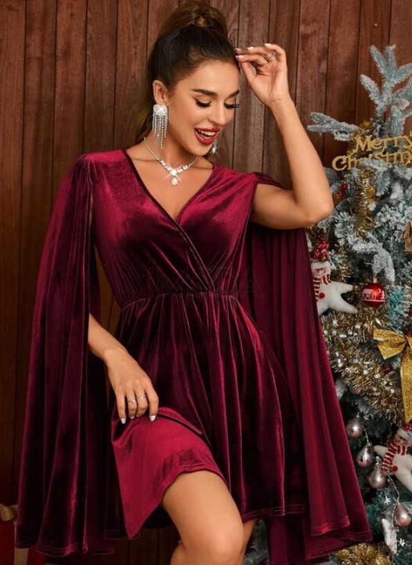 Bordové zamatové šaty-296303-33