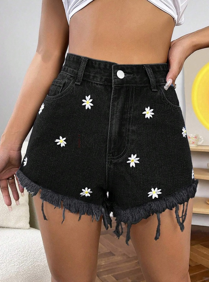 Čierne rifľové kraťasy-305171-31