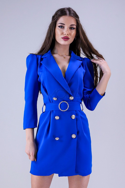 Modré šaty s opaskom-265786-31