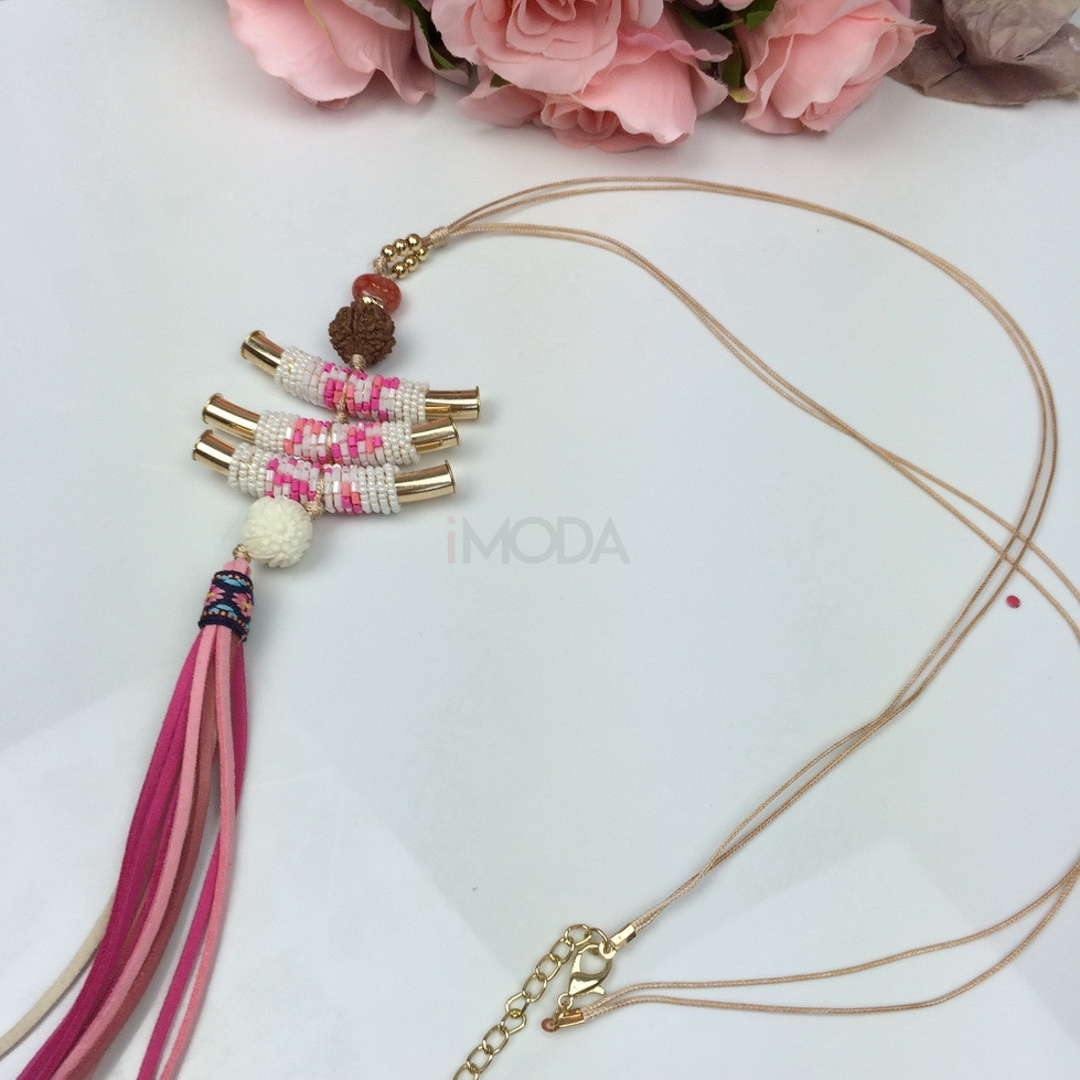 Ružový dámsky náhrdelník