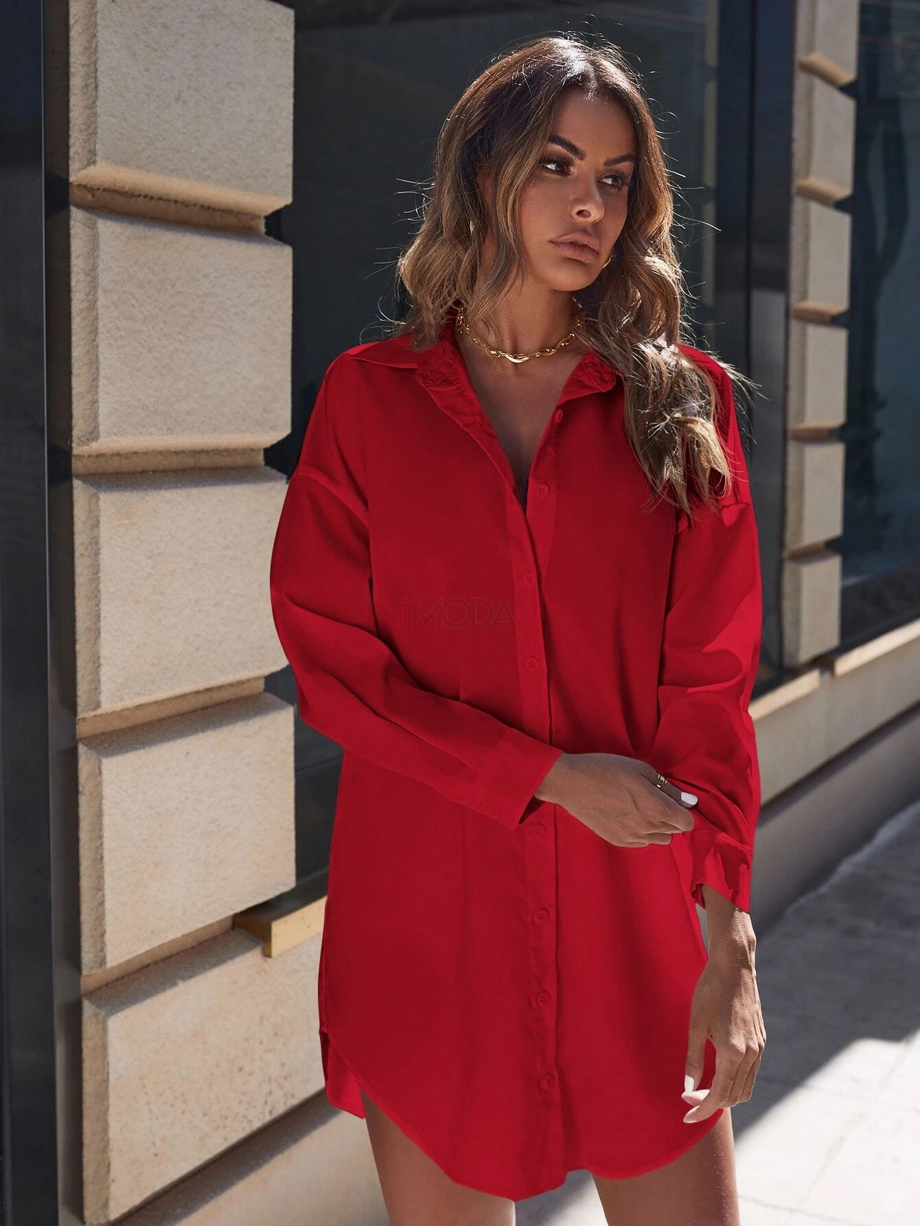 Červené košeľové šaty-279524-35