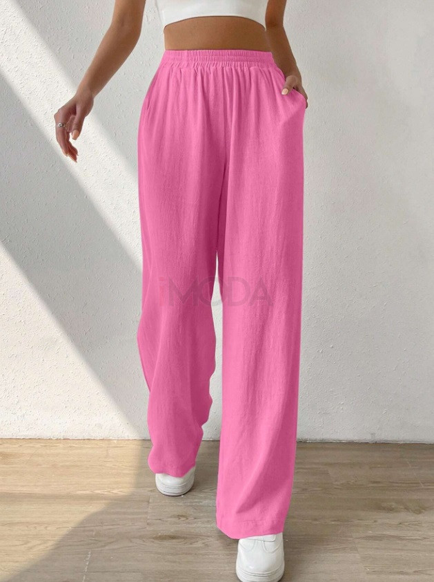 Ružové ľanové nohavice-305853-31