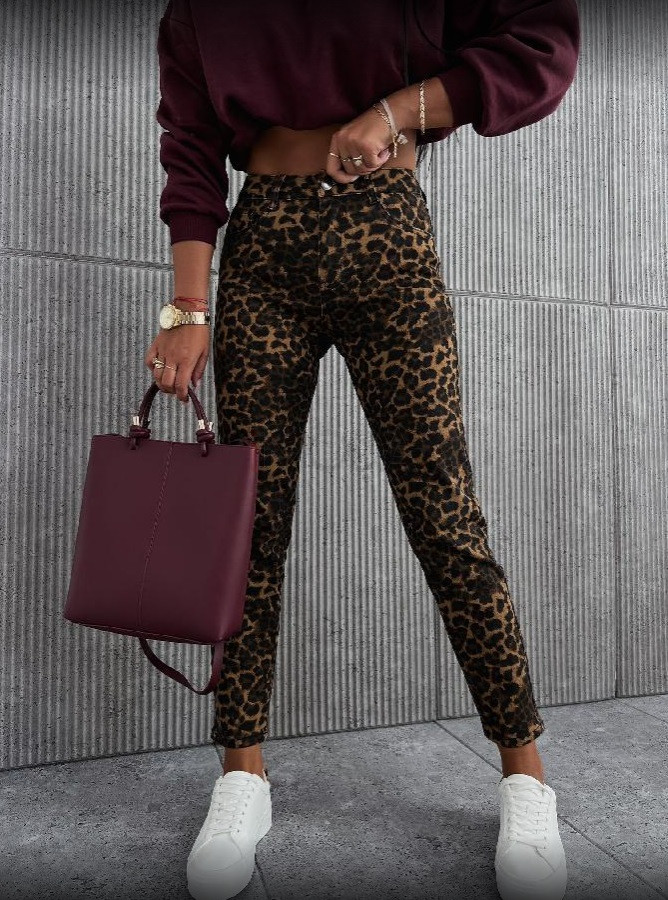 Hnedé rifle s leopardím vzorom-311558-38