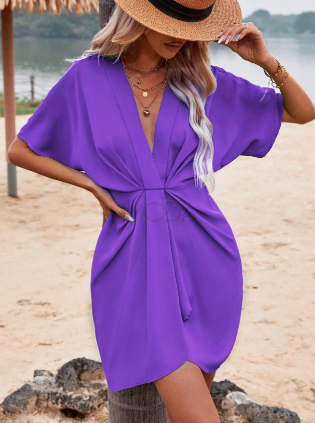 Fialové krátke šaty-305833-36