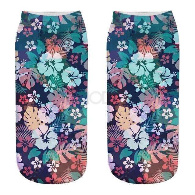 Kvetované ponožky s 3D potlačou-221250-32