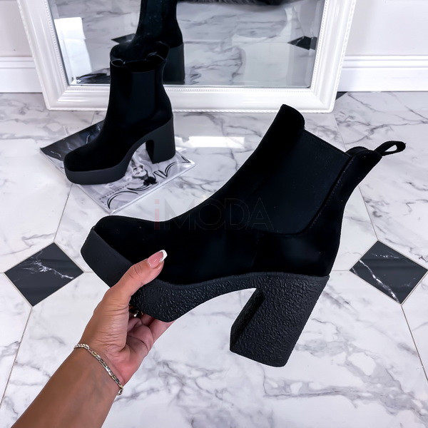 Čierne semišové kotničky-251860-376