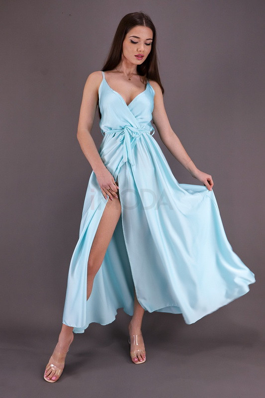 Svetlo modré dlhé saténové šaty-264932-32