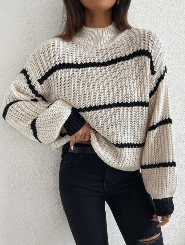 Béžový pletený sveter-276489-36