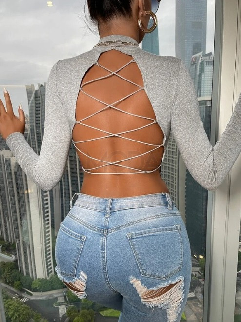 Sivý top s odhaleným chrbtom-283180-32