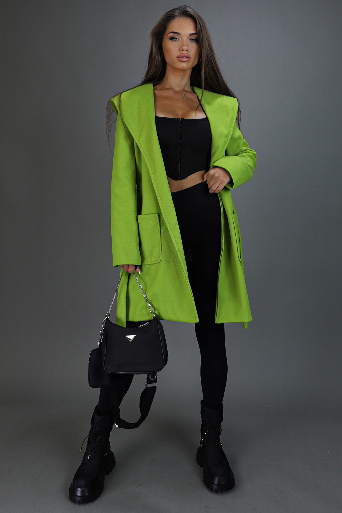 Limetkový kabát s kapucňou-275411-311