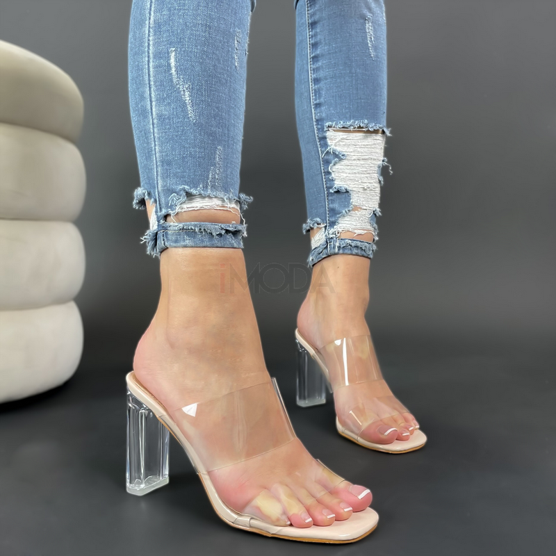 Béžové transparentné sandále-300669-33