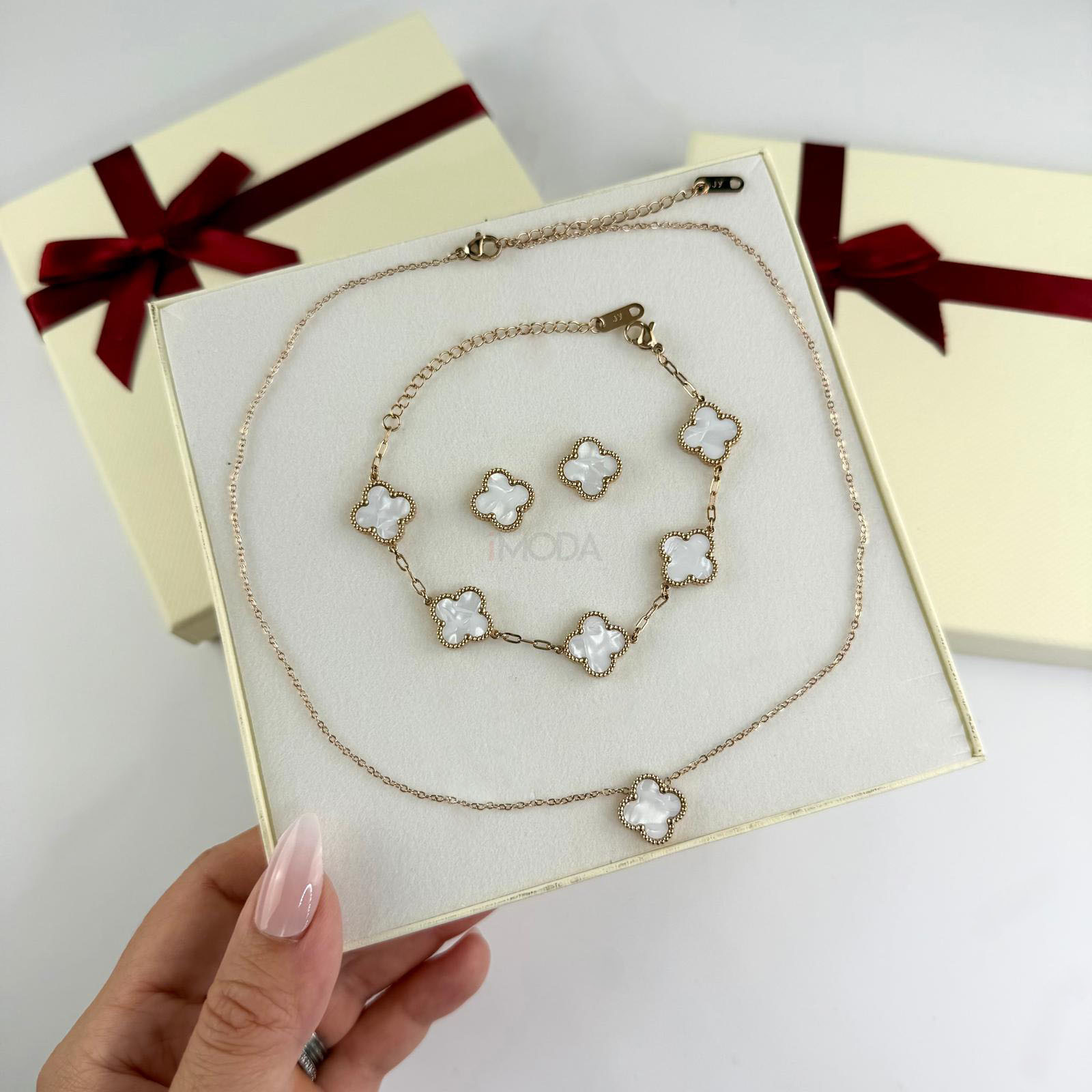 Dámska oceľová súprava s krabičkou Olivia-307290-37