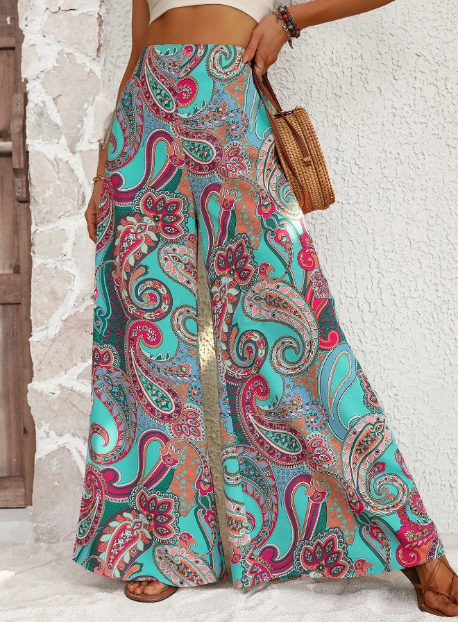 Vzorované široké nohavice-306091-318