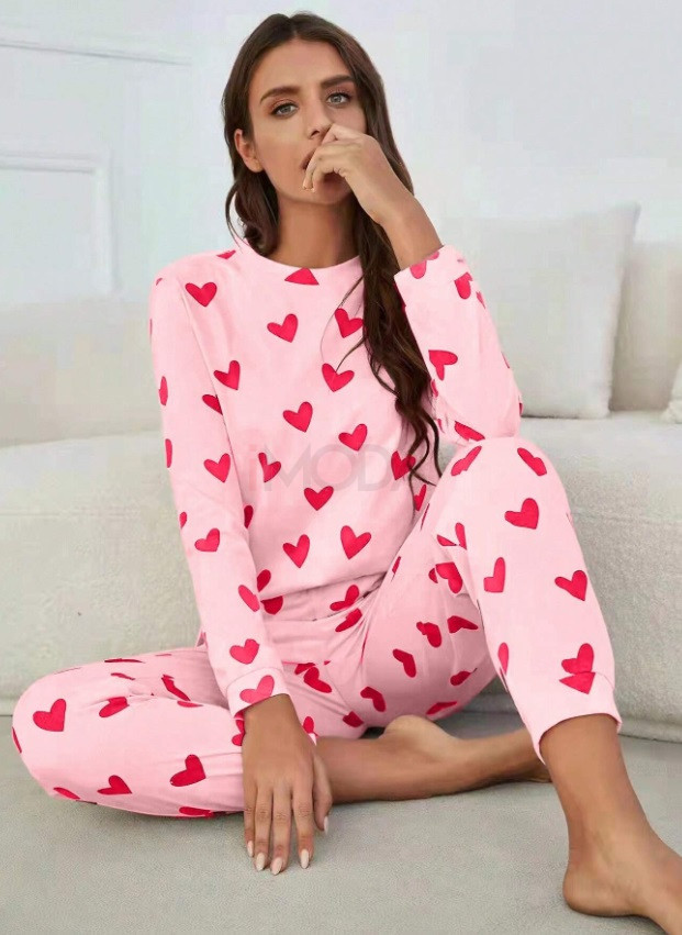 Ružové srdiečkové pyžamo-313956-31