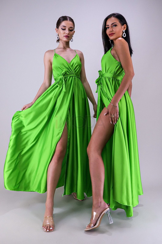 Zelené dlhé saténové šaty-266376-35